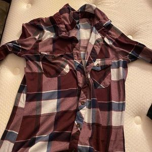 Purple Plaid Button Down Flannel